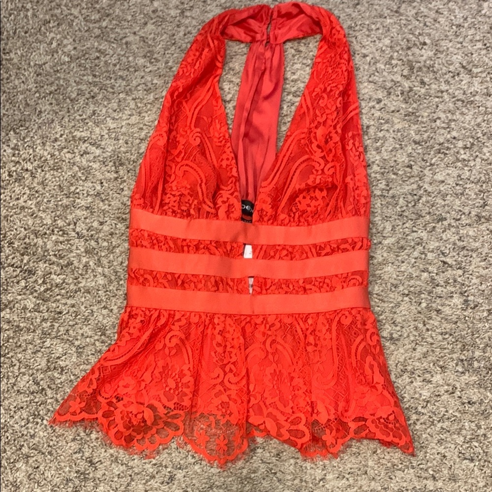 Bright Lace Halter Top